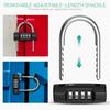 Combination Padlock 4-Digit Security Number Lock Resettable Locks with Adjustable Shackle Waterproof Padlock for Gym Luggage