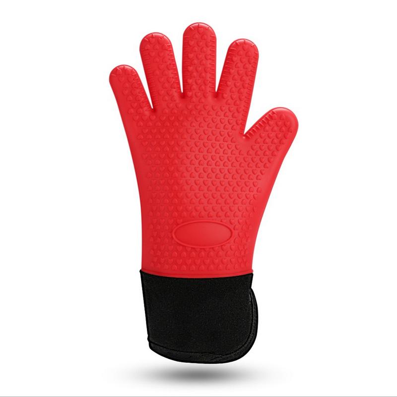 1-2Pcs Silicone Heat-Resistant Gloves Cooking Barbecue Gants Silicone Kitchen Microwave Mittens Grill Oven Anti-Scalding Mitts