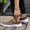 Summer hollow breathable mesh shoes round head cover feet one pedal sports and leisure shoes men mesh lazy shoes men