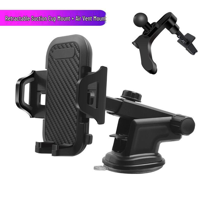 Adjustable Car Phone Holder with Suction Cup & Air Vent Mount