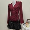 Women's Casual Top, Versatile, Elegant, Waist Cinching Design, Solid Color Women's Shirt