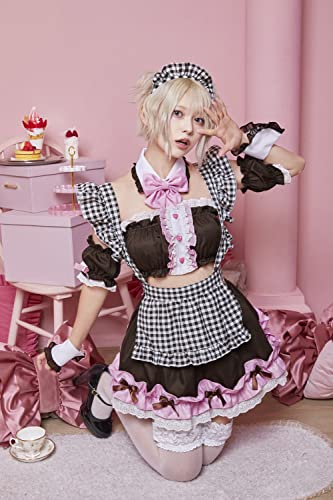 Clearstone Halloween Cosplay Pastel Fancy Maid Strawberry Women's Brown