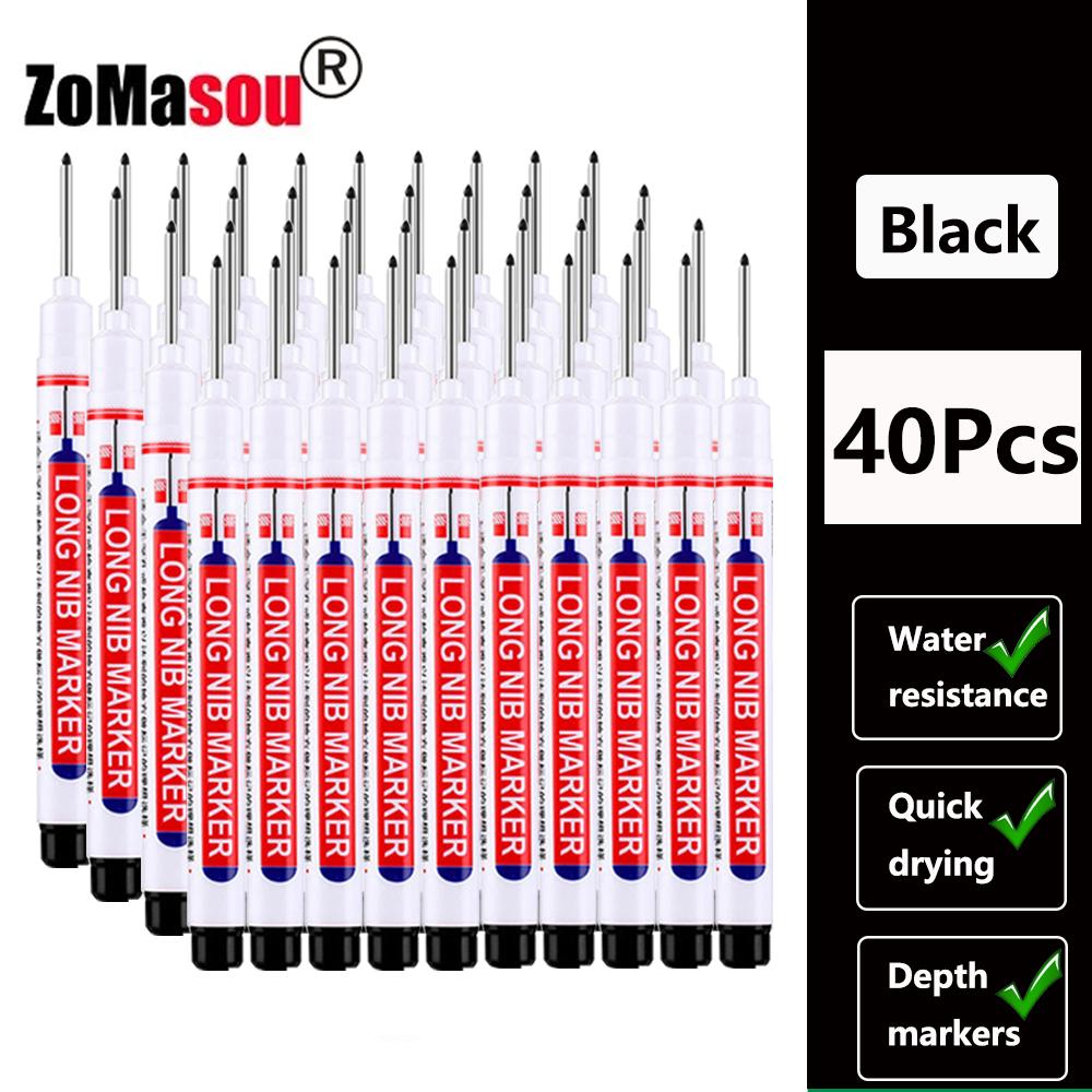 1-100 Stück 20mm Langer Kopf Markerstift Mehrzweck Holzbearbeitung Fliesen Dekoration Tiefloch Marker Stifte Rote/Schwarze/Blaue/Grüne Tinte