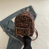 Leopard Print Faux Suede Backpack for Women Cute Cartoon Shoulder Bag