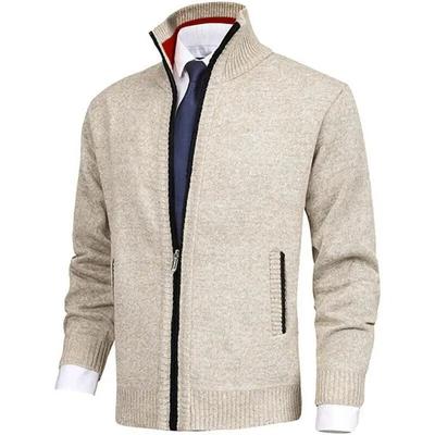 Winter Dicke Herren Strickpullover Mantel Langarm Strickjacke Warm Reißverschluss Männlich Lässig Strickjacken