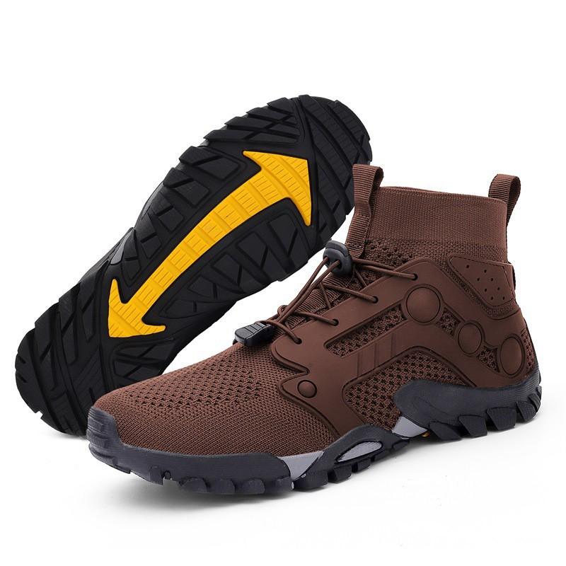 Mens Outdoor Hiking Shoes Breathable Slip Resistant Trail Walking Boots Water Friendly Trekking Footwear