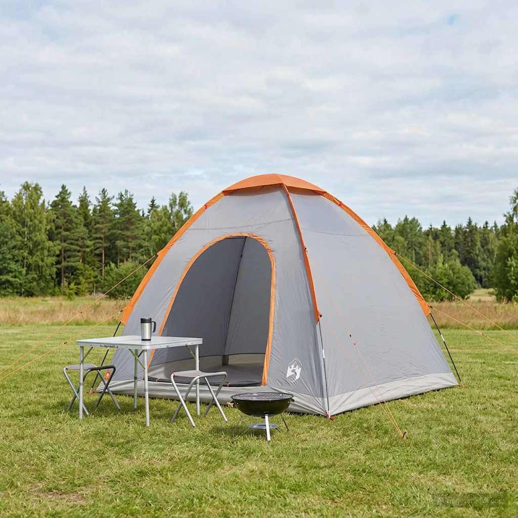 Campingzelt mit Dach Grau und Orange 190 x 140 x 105 cm