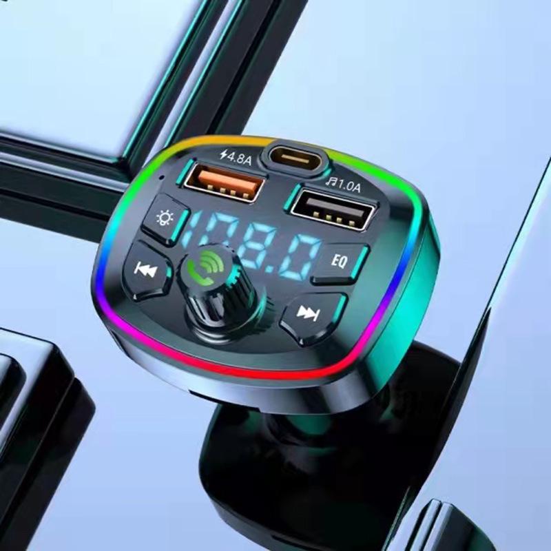 Q7 Colorful Ambient Light Car MP3 Player with Bluetooth Receiver & Multifunctional QC3.0 Fast Car Charger