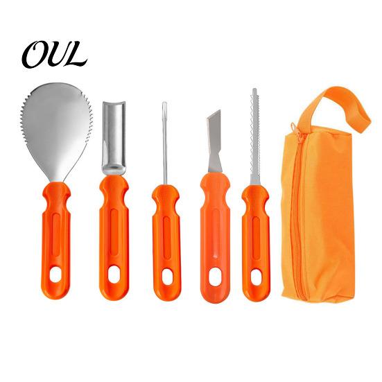 Fruit And Vegetable Carving Set Halloween Pumpkin Tools Kit, Stainless Steel Blades Anti-slip Cutter Handles Cutters, Manual DIY Jack-O-Lanterns