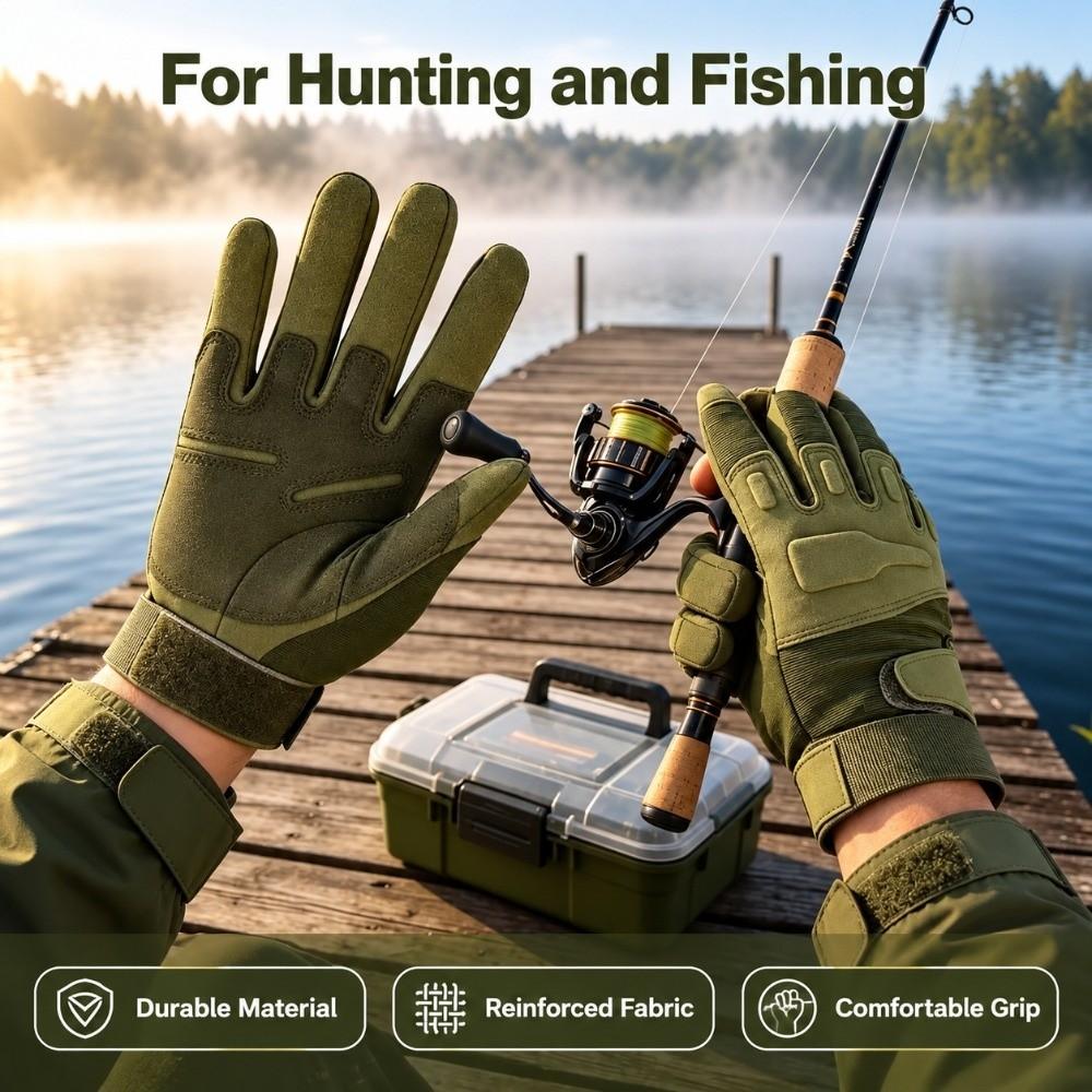 Wear Resistant Cycling Gloves Protective Outdoor Sports Gloves Unisex Full Finger Gloves  Shooting
