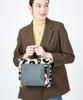 LeSportsac Small Two-Way Denim Tote (1559) in Black Denim and Leopard Sherpa