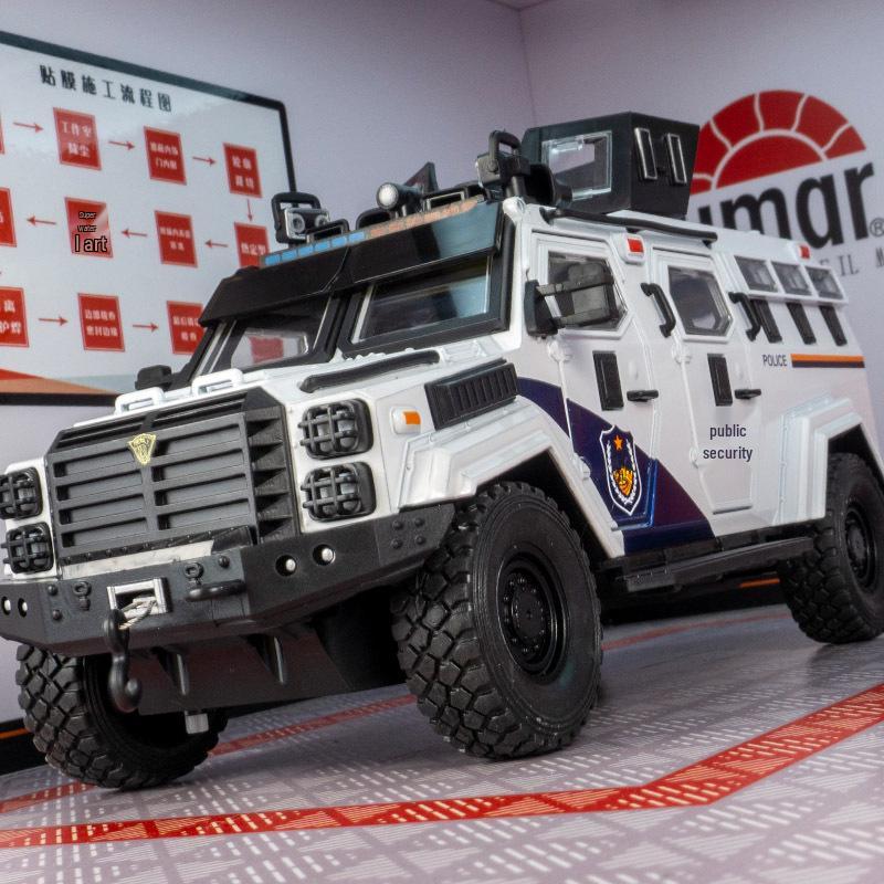 

Jinlifang 1901-320 Alloy Armored Police Car Toy Model белый