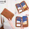 New RFID Passport Bag Long Zipper Passport Clip Multifunctional Travel Ticket Storage ID Bag