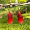 Earrings Multi-layered Fringe Earrings Creative Red, White, and Blue Flag-Colored Pendant Earrings 4th of July Independence Day Gift for Women