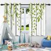 Green Plants Leaves Window Curtain Bedroom Living Room Blackout Curtain Morden Home Decoration Heat Insulation Noise Reduction