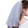 40cm Beautiful with Comb Net Yarn Bridal Veil Single Layer Ribbon Edge Short Veil Hair Accessories
