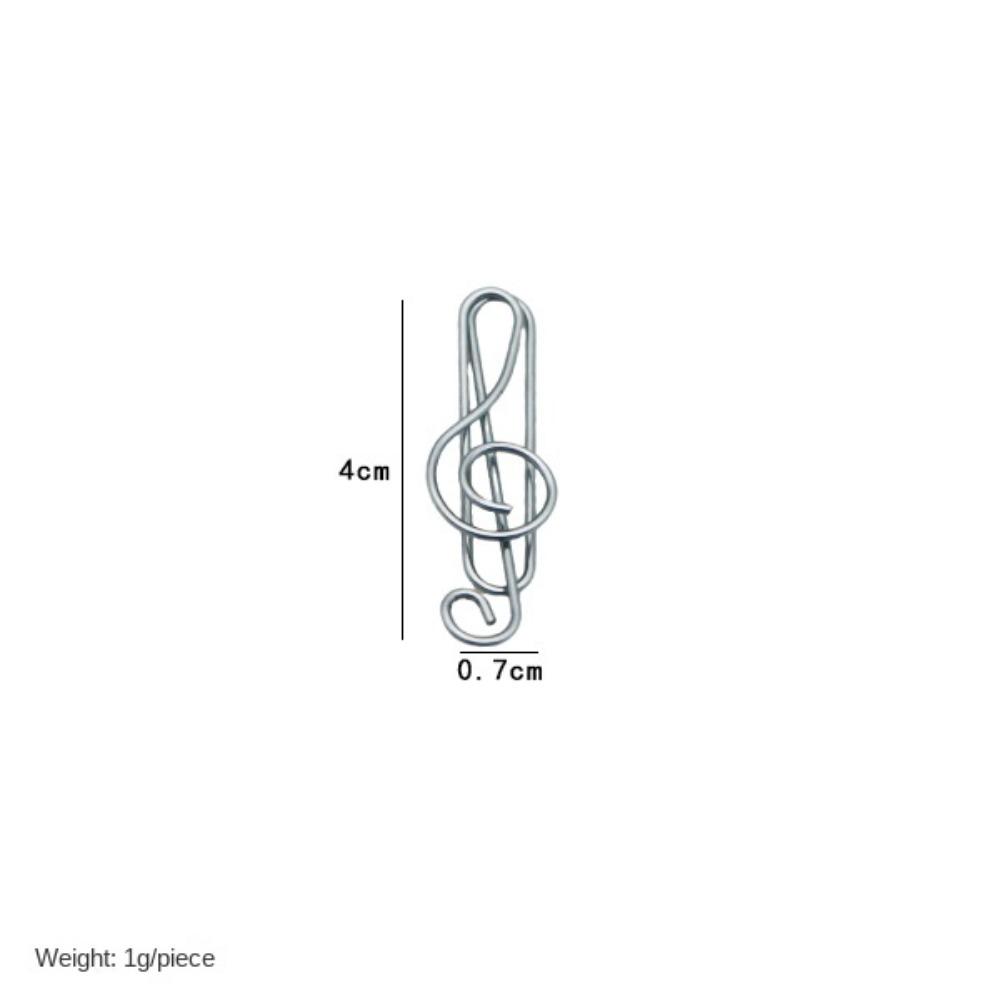 20PCS/Set Metal Music Shape Paper Clips Music Note Music Note Shaped Paper Clip  Notebook