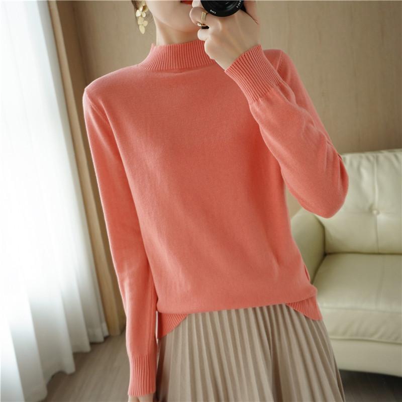 Damegenser MODERN NEW SAGA Vårullgensere Turtleneck strikket genser Høst Dame Jumper Strikket Topp