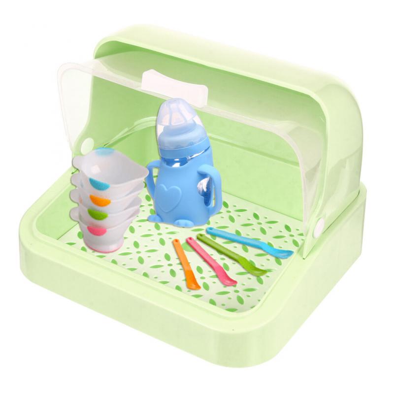 1pack Baby Bottle Box Storage Pp Dustproof Green For Parents