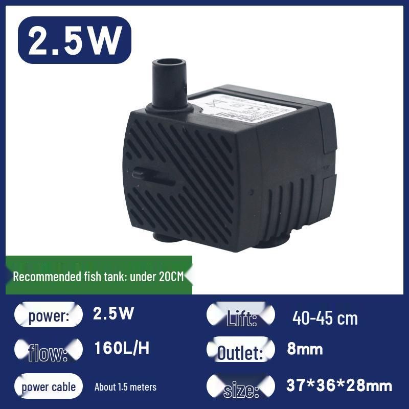 Submersible Water Pump for Fish Tanks, Fountains, Feng Shui Wheels, and Ponds with Light (5W, 6W, 8W)