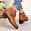 Large Size Chelsea Boots Women's Autumn and Winter New Rivet Single Shoes Women's TEA Martin Boots Women