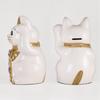 Lucky Cat Jewelry Cat Left Paw Raised Ceramic Lucky Cat Maneki Neko Feng Shui Ornament Offering Box (L-SIZE White) / - (Lucky Cat) - - (jw_L White)