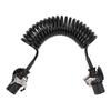 7 Way Coiled Trailer Cord Enhanced Performance Water Resistant Dust Proof Electrical Power Coil Cable Wire for RV Towed
