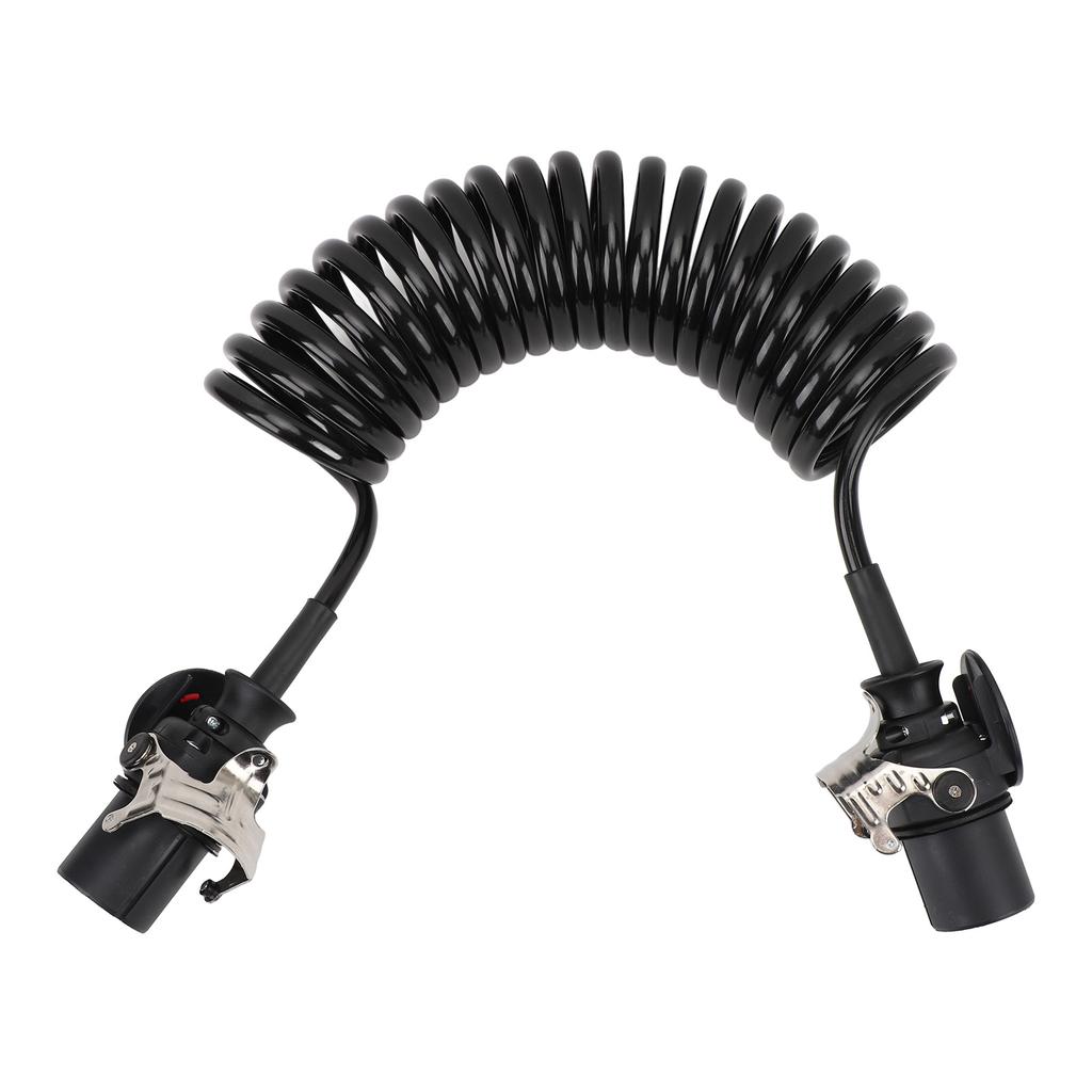 7 Way Coiled Trailer Cord Enhanced Performance Water Resistant Dust Proof Electrical Power Coil Cable Wire for RV Towed
