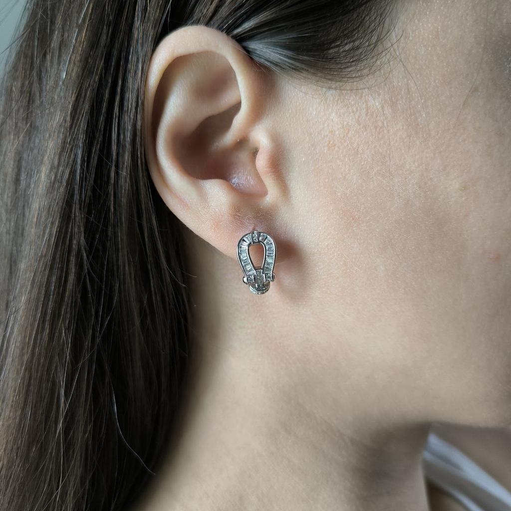 Серебряные серьги с фианитами (2184126)