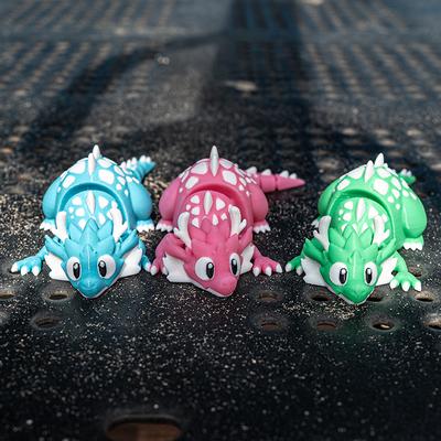 3D 3D-Druck Cartoon Eisdrache Spielzeug Simulation Dinosaurier Niedliches Tier Gelenke Beweglich Kinder Kognitives Spielzeug Geschenke Schreibtischdekoration