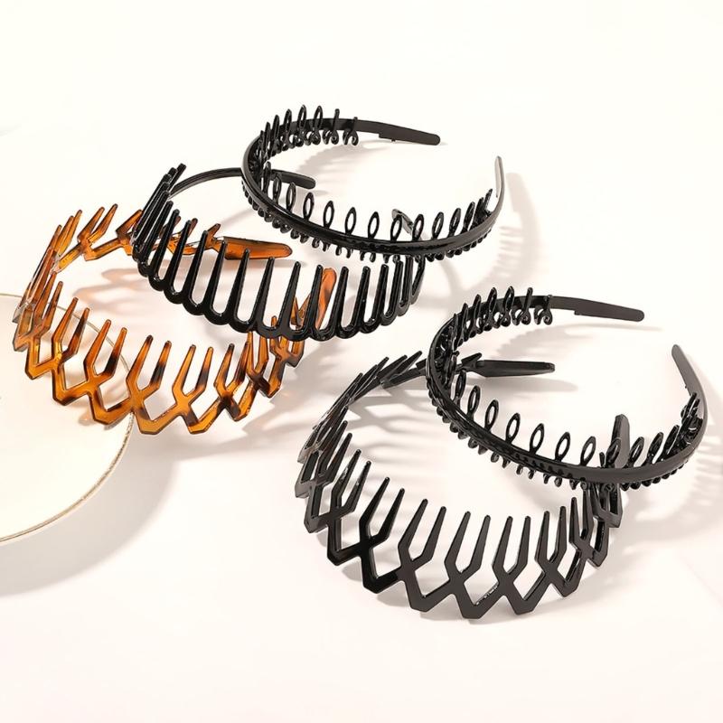 5PCS Antislip Teeth Hairband Set Fashionable Head Accessories With Strong Grip Teeth For Face Washing Various Occasion