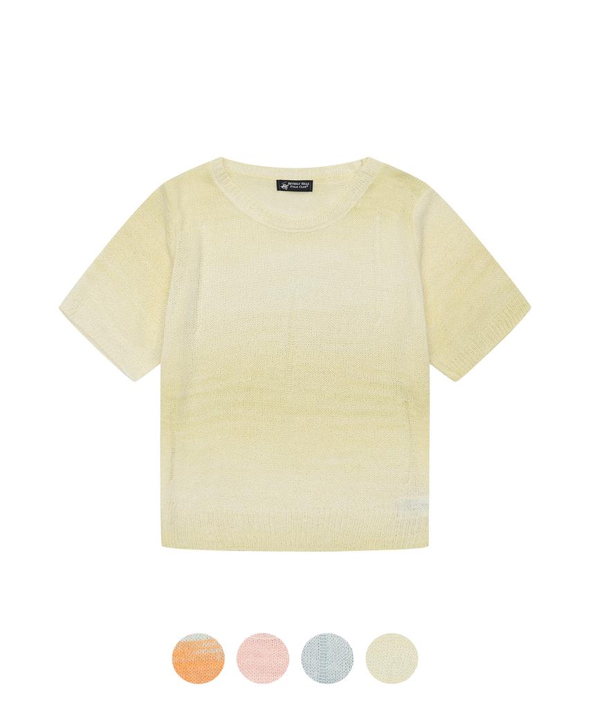 BHPOLOCLUB Women'S Summer Vintage Slub Round Knit 4 Colors Tk101
