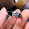 Wosikate Trendy 2-Carat Simulation Moissanite Engagement Ring For Men With Copper-Plated Fashion Jewelry Men'S Daily Finger Ring