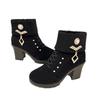 Autumn new boots rhinestone wool mouth high heel thick heel large size fashion boots shoe zipper