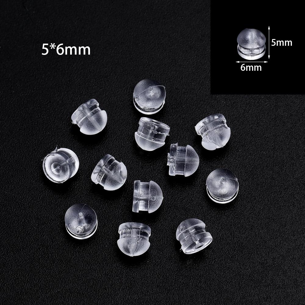 200-2000pcs/lot Clear Soft Silicone Rubber Ear Stopper Plugging Earring Back Ear Studs For DIY Earrings Jewelry Making Accessory