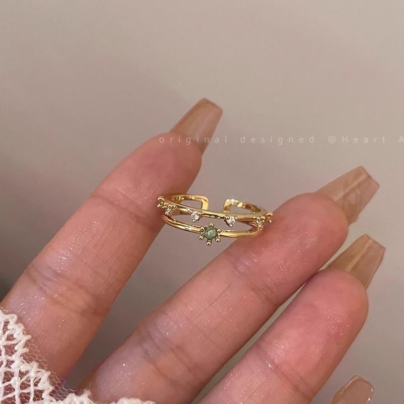 Inspired Fashionable Korean Zircon Ring Set With Multiple Color Options For Women Modern