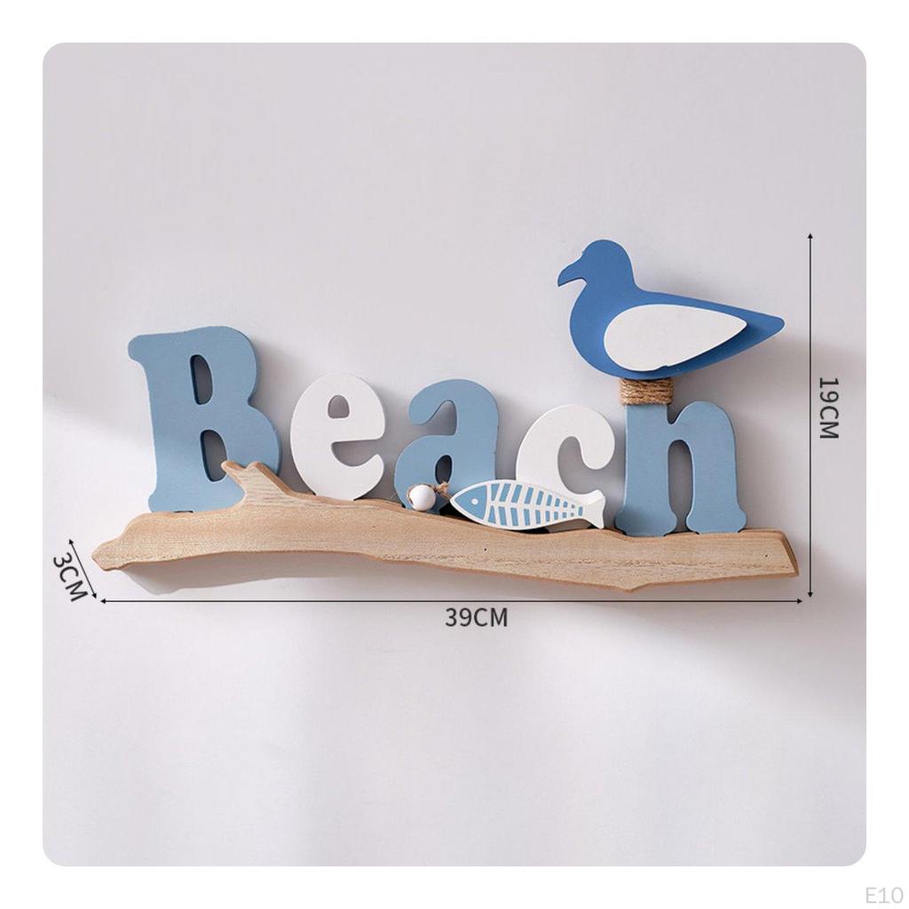 Nautical Welcome Sign Mediterranean Door Hanger Coastal Wall Decor for Restaurant, Cafe, Washroom