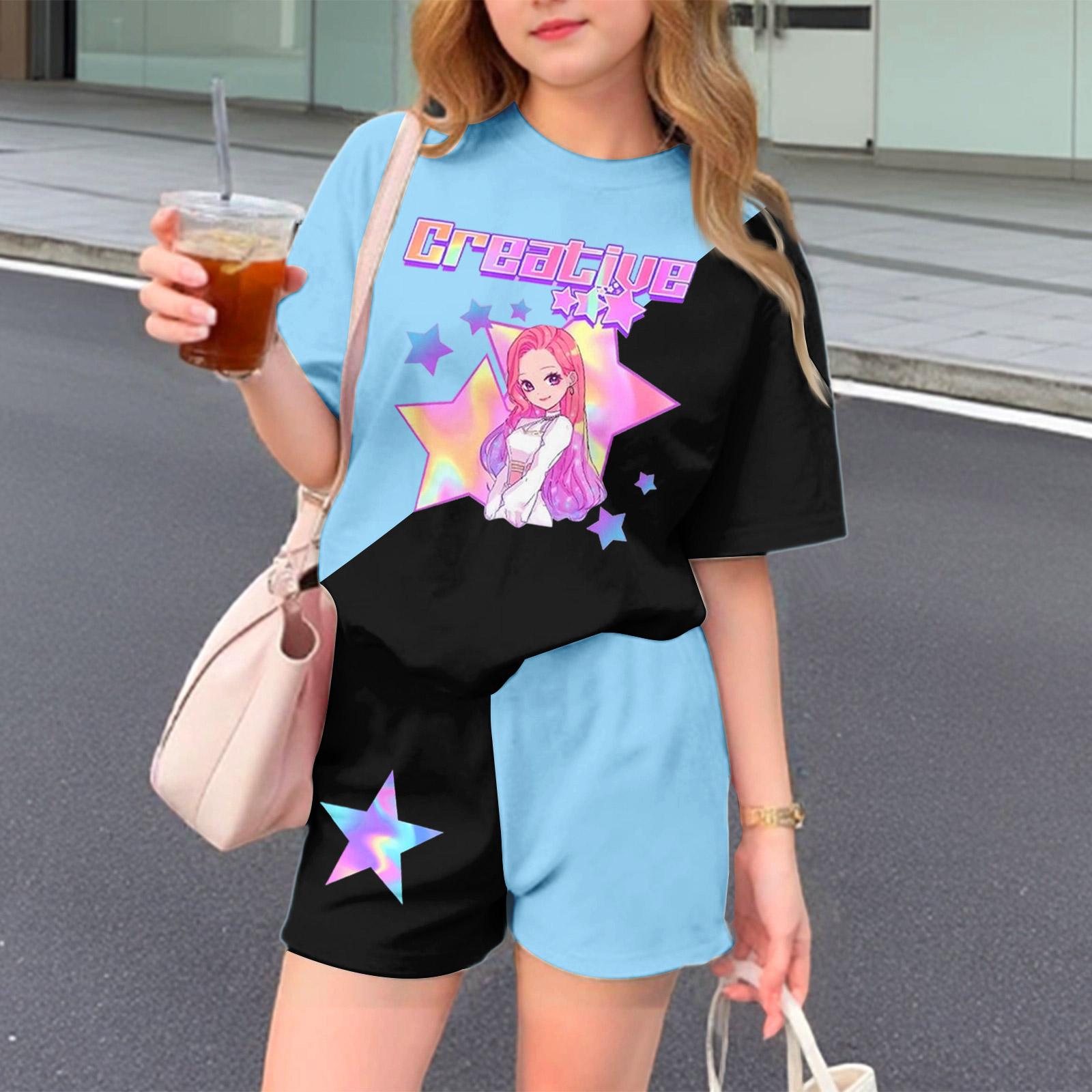 

Детский патриотический наряд - комплект из 2 предметов: короткий рукав и шорты для девочки 100