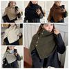 Warm Knitted Shawl Thicken Scarves Knitwear Simple High Neck Scarf  Women
