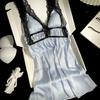 Summer new ice silk pajamas women's pure desire, sexy suspender pajamas with chest pads, high-end thin loungewear