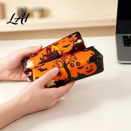 Halloween Stress Relief Toys 1/3/12Pcs Butter Bar Squeeze Toy Ghost Pumpkin Stick Sensory Students Toy for Relief Trick or Treat Party Favors