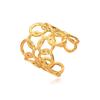 Exaggerated Geometric Circle Textured Stainless Steel Adjustable Ring