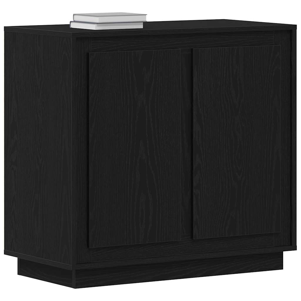 Sideboard Black Oak Finish 80 x 40 x 75 cm Engineered Wood
