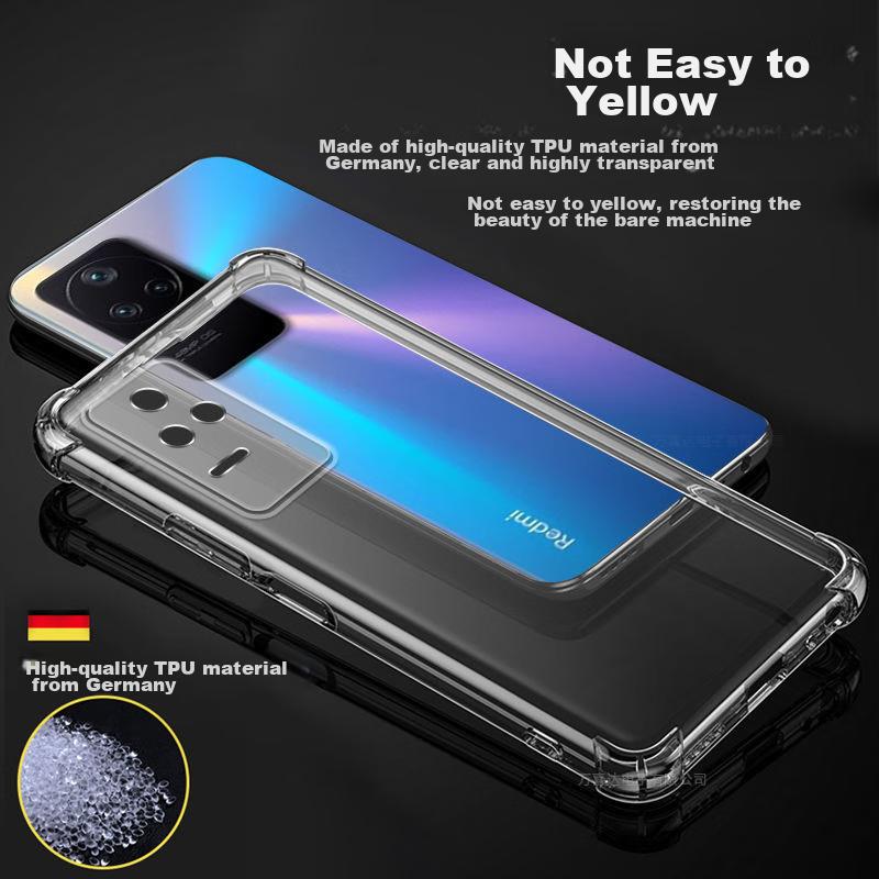 Kelleia Xiaomi Redmi K40S Phone Case, Redmi K40S Full Protection Airbag Shockproof Transparent Soft Case