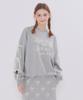 Metapeo Ribbon Slit Lettering Oversized Sweatshirt Gray