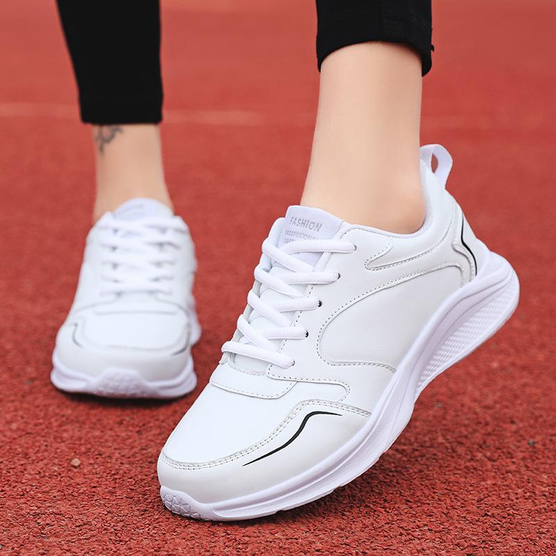 Autumn and winter new women's shoes leather waterproof casual sports shoes girls flat non-slip travel shoes large size running shoes