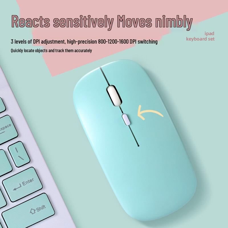 Macaron Color Dual-Mode Wireless Bluetooth Mouse for Silent Use with iPad, Phone, or Laptop