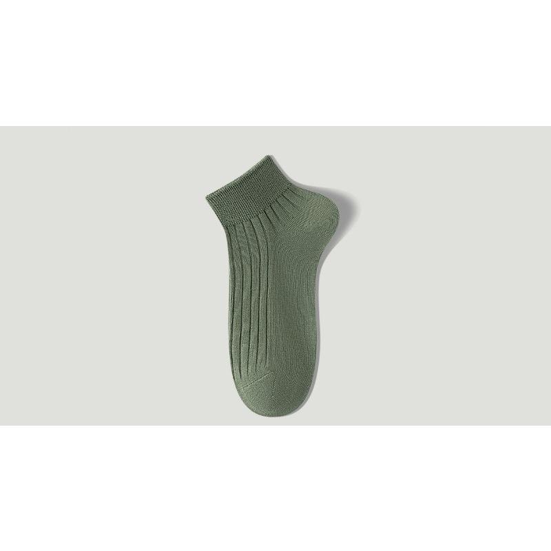 Men's Pure Cotton Short Socks for Summer - Thin Style - Breathable, Odor-Resistant, Anti-Bacterial, Non-Spangling - Solid Color Cotton Socks