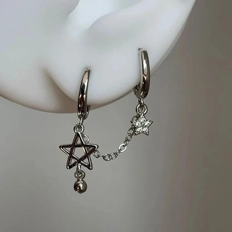 Gothic Vampire Bat Punk Earrings for Women Man Fashion Witch Jewelry Accessories Red Crystal Vintage Bat Pendant Ear Hooks