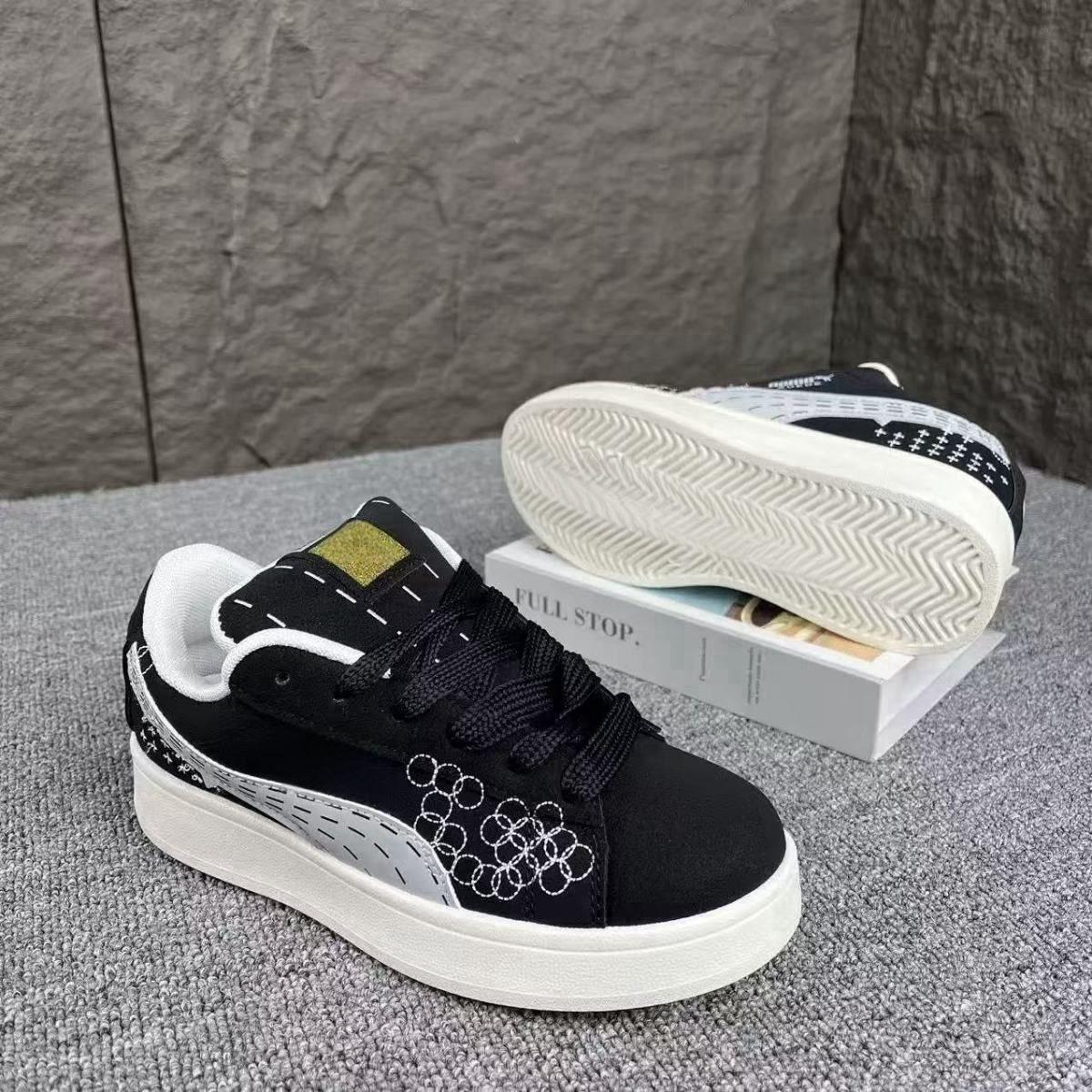 

Трендовые новинки, мужские и женские парусиновые туфли в кампусном стиле, модные пары с высокой ценностью, универсальные повседневные и стильные спортивные кеды, мужские 36 чёрный